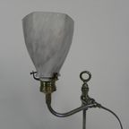 Franse Bureaulamp Met Glazen Kap, Verstelbaar, Jaren 30 thumbnail 10