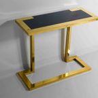 Vintage Regency Messing Console Met Blauwe Graniet, Italië 1970 thumbnail 2