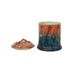 Antieke Barbotine Majolica Pot Met Deksel Organisch Art Nouveau thumbnail 5