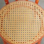 Super Charmante Set Van 6 Rode Vintage Thonet Design Bistro Stoelen thumbnail 12