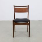 4x Vintage Eetkamerstoel Teak, 1960s Nieuw Bekleed thumbnail 10