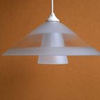 Vintage Glas Plafond Lamp, Plafoniere, Helder Reliëf Glas thumbnail 6