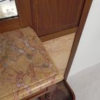 Staande Art Deco Wandkapstok Met Spiegels En Marmer Platen, Jaren 30 thumbnail 7