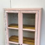 Brocante Antieke Vitrinekast Gaas thumbnail 3