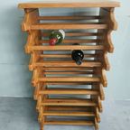 Eikenhout Wijnrek/Flessenrek Jaren 70 Scandinavische Stijl thumbnail 11