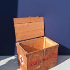 Vintage Kist, Rode Kruis Houten Leverings Kist, Kistje thumbnail 4