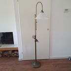 Vintage - Vloerlamp - Staande Lamp - Koper - Opaline Kap thumbnail 18