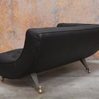 Exclusieve Zwarte Leren Montis Quintus Design Chaise Longue thumbnail 7