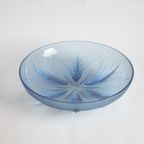 Blue Glass Papyrus Bowl By Verlys Verrerie, 1930S thumbnail 2