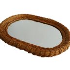 Vintage Spiegel Rotan Ovaal, Frankrijk Jaren '70 thumbnail 3