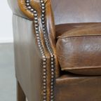 Charmante, Subtiele Engelse Stijl Schapenleren Oorfauteuil Met Mooie Kleuren thumbnail 12