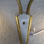 Vintage Buigbare Wandlamp - Jaren '50, Messing, Glas thumbnail 7