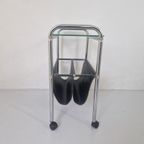 Vintage Verrijdbare Magazine Rack Krantenback Design thumbnail 5