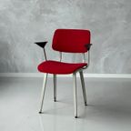 Revolt Stoel Friso Kramer Vintage Ahrend Rood Stof Kvadrat thumbnail 5