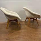 Set Van 2 Vintage Stoelen Van Miroslav Navratil Wit - M1418 thumbnail 4