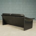 Vintage Zwart Lederen Bank – Jaren 70 thumbnail 6