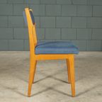 Set Van 6 Vintage Eetkamerstoelen – Blauw thumbnail 13