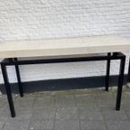 Stoere Strakke Sidetable / Wandtafel Met Zwart Metaal Onderstel, 160 X 52 Cm, 88 Cm Hoog Reliving thumbnail 9