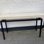 Stoere Strakke Sidetable / Wandtafel Met Zwart Metaal Onderstel, 160 X 52 Cm, 88 Cm Hoog Reliving thumbnail 7