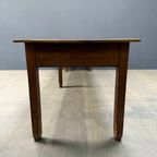 Grote Grenenhouten Kloostertafel Met Lades thumbnail 17