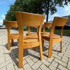 Set (5) Deens Vintage Eetkamerstoelen Brutalist Style thumbnail 9