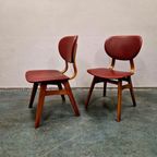 Set Van 2 Vintage Stoelen Eetkamerstoelen 2 Retro Stoelen thumbnail 2