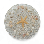 Stools With A Decorative Top Made With Sand , Seashells, And A Starfish Embedded In A Clear Acryl thumbnail 5