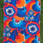 Vintage Jaren 70 Ligbed Kussen Oranje Blauw Gebloemd thumbnail 4