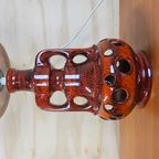 Vintage Keramieken Fat Lava Tafellamp (70s) Scheurich West Germany Lamp (jaren 70) Patroon Kap thumbnail 4