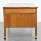 Uniek En Antiek Eikenhouten Art Deco Bureau Uit Begin 20e Eeuw In Amsterdamse School Stijl thumbnail 4