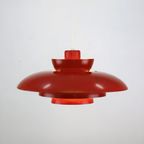 Original Red Danish Pendant Lamp - Fog And Morup By Jo Hammerborg - Model Penta - 1960 thumbnail 9