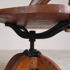 Eiken Bureaustoel, Atelierstoel, In Hoogte Verstelbaar, Jaren 30 thumbnail 21