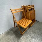 6x Vintage, Midcentury (beuken) Houten Klapstoel thumbnail 6