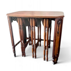 Art Deco / Nesting Table 3 X / Attributed To Maison Franck / Inlaid Tortoiseshell Top / 1920 thumbnail 7