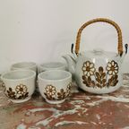 Vintage Keramiek Theeservies. Theepot En Kop En Schotels thumbnail 2
