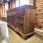 Vintage Houten Kast / Dressoir Met Ijzeren Accent thumbnail 3
