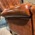 Vintage Schapenleren Fauteuil Lounge Atelier Cognac Bruin thumbnail 2