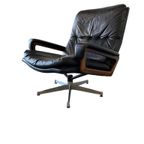 Vintage Zwart Lederen Fauteuil / Eenzit Andre Vandenbeuck thumbnail 20