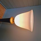 Mazda Art Deco Lamp In Hout/Messing En Witte Opaline thumbnail 14