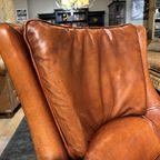 Compacte Schapenleren Fauteuil Cognac Bruin Lendesteun thumbnail 5