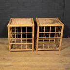 Set Vintage Sidetables Rattan & Bamboo thumbnail 4