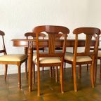 Klassieke Uitschuifbare Tafel Incl. 6 Stoelen V. Mahoniehout thumbnail 4