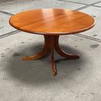 Vintage Scandinavische Salontafel, Rond, Teak thumbnail 9