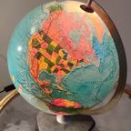 Wereldbol Scan Globe '70 Seventies Verlicht Deens Vintage thumbnail 7