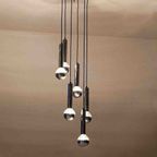 Mid-century Vintage Neerwaartse Spiraal Hanglamp In Chroom En Glas thumbnail 9