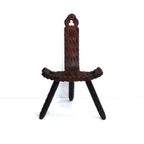 Set Van 12 Spaanse Brutalist Houten Stoelen / Krukken Uit De Jaren ’60  | Prijs P/S thumbnail 7