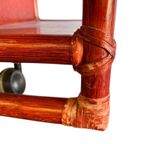 Vintage Koraalrode Sidetable Lyda Levi Voor Mcguire thumbnail 11