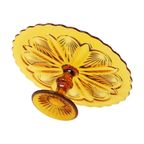 Art Deco Amber Taartschaal Gebak Schaal Depression Glass 27cm thumbnail 11