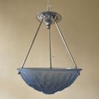 Art Deco 1930 Blauwe Lamp Schaallamp Frans thumbnail 5