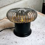 Vintage Mini Tafellamp Met Zwarte Voet / Chroom Spiraal thumbnail 2